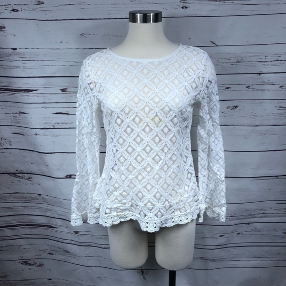 A New Day White Lace Top